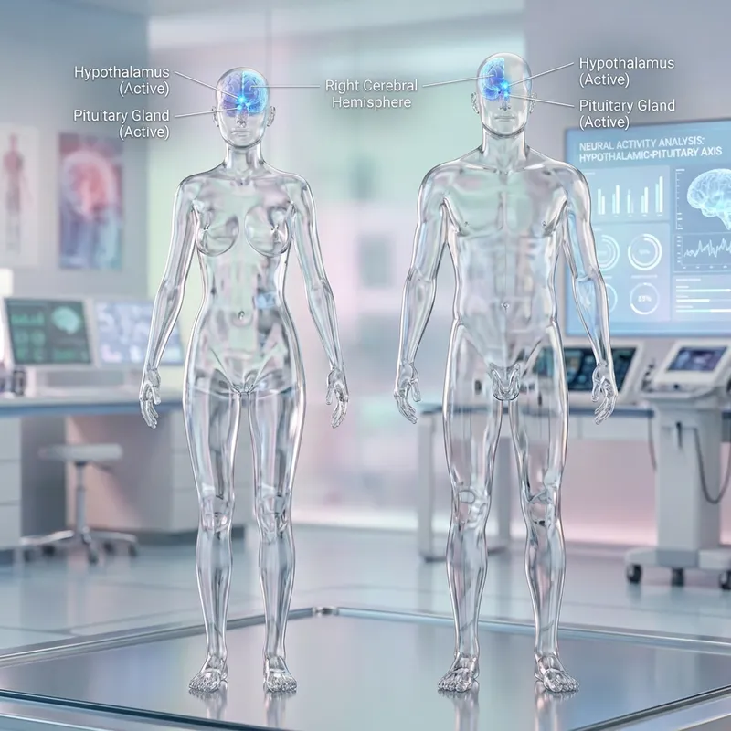 3D Transparent Body Model with Glowing Brain Insights