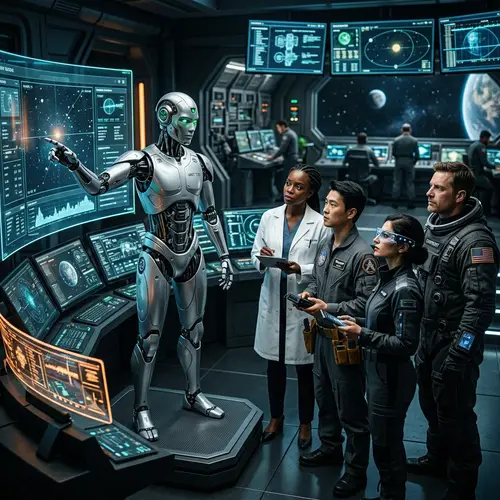 Android Commanding Humans in High-Tech Center