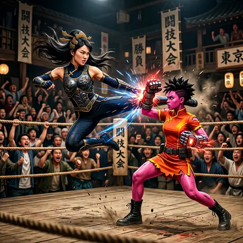 Female Superhero Battle: East Asian vs. African Descent