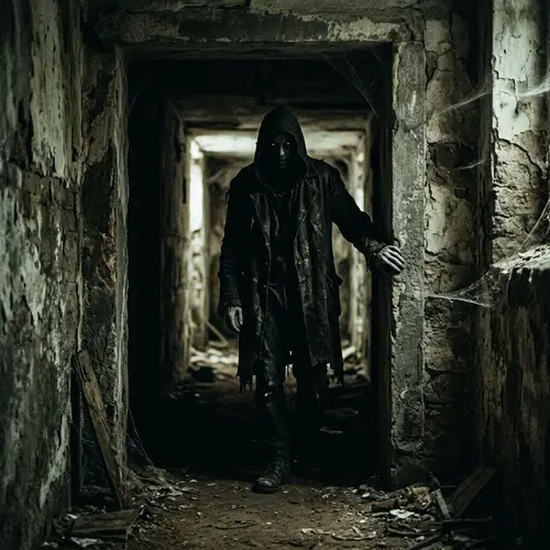 Eerie Humanoid Shadow Entity in Lovecraftian Horror