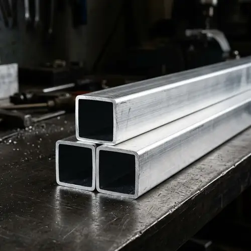 Real Silver Aluminum Square Tubing | Metal Sheen Detail