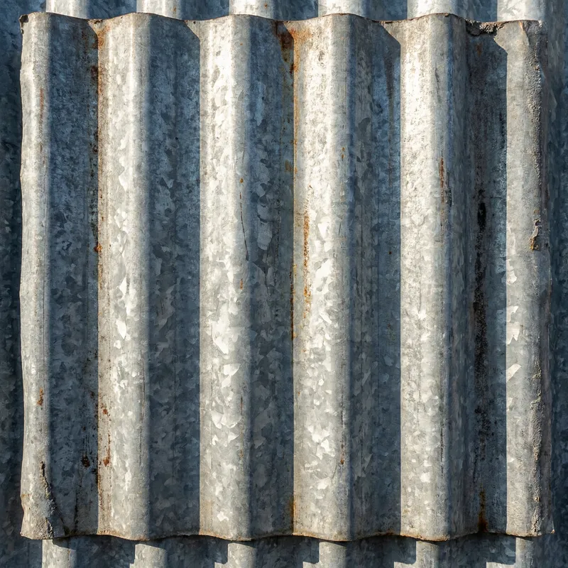 Galvanized Corrugated Metal - Silvery-Gray Finish