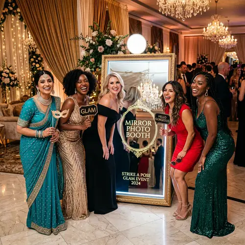 Iconic Luxury Event with Glamorous Mirror Photo Booth