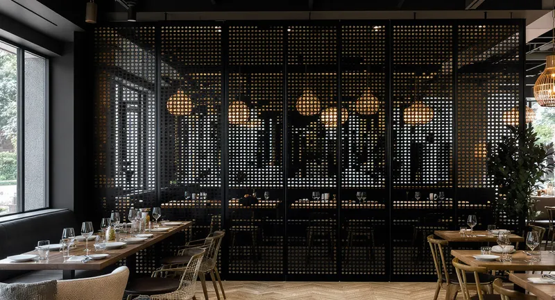 Custom Matte Black Privacy Screens for Upscale Spaces