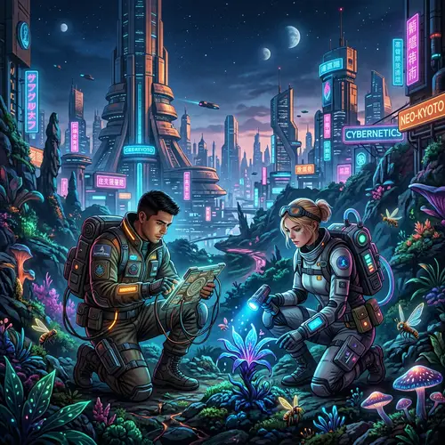 Explore a Cyberpunk Future with Space Travelers