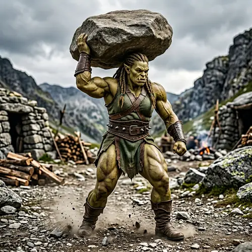 Muscular Female Ogre - Strength and Power Display