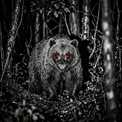 Fearsome Creature with Sharp Teeth in Remote Forest