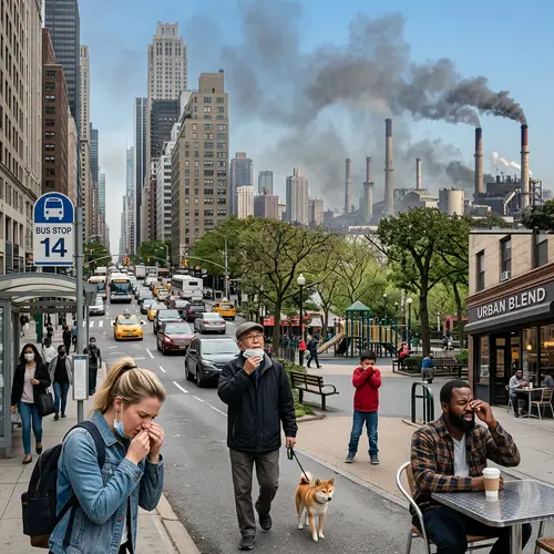 Urban Pollution Impacts: Skyscrapers, Traffic, and Factories