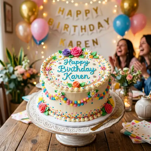 Happy Birthday Karen Cake Celebration