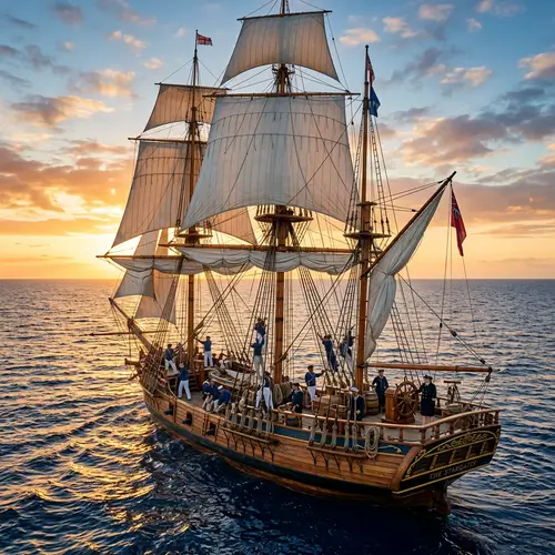 Magnificent Ship on Deep Blue Sea - Serenity & Adventure