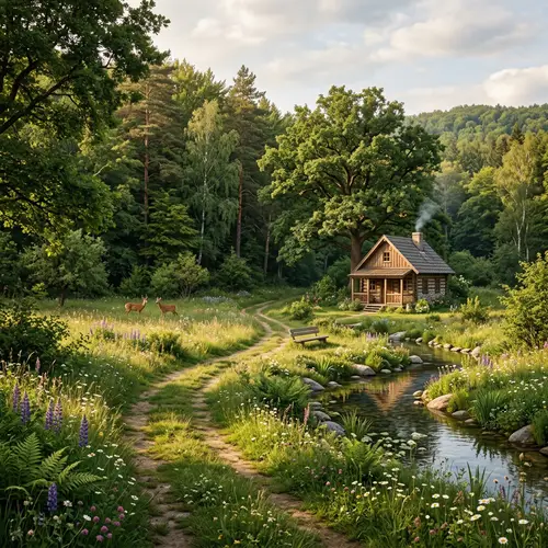 Serene Harmony at the Forest's Edge