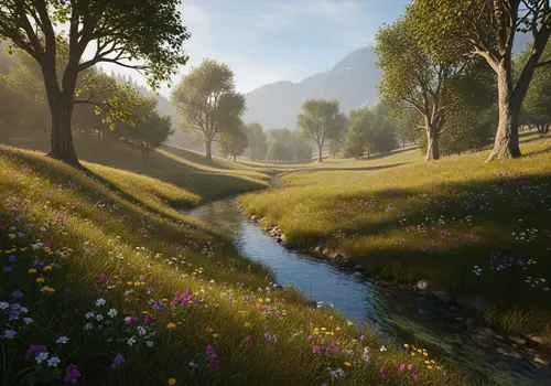 Serene Harmony at the Forest's Edge