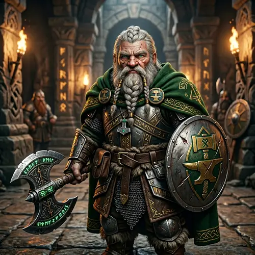 D&D Fantasy: Elder Dwarf Cleric Warrior