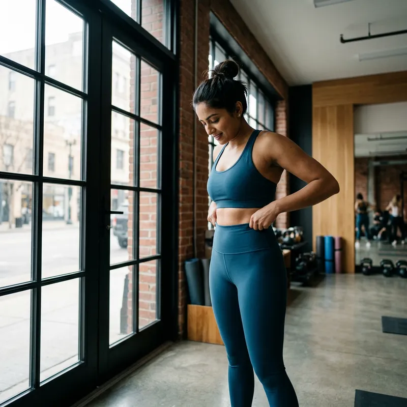 Cinematic Fitness Fashion: South Asian Woman in Blue