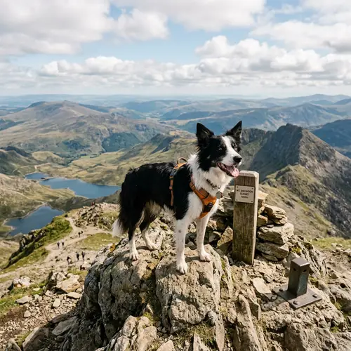 Border Collie Dog on Mountain Summit