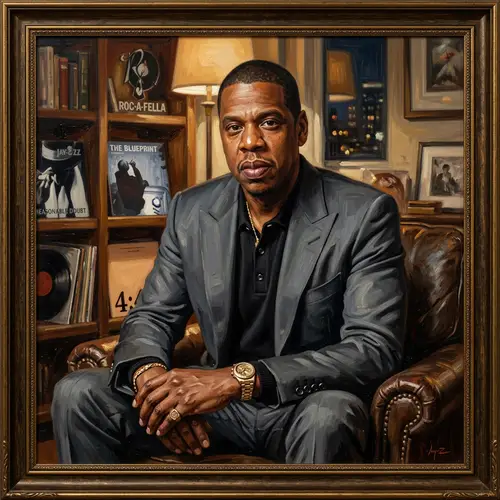 Lifelike Oil Painting of Jay Z