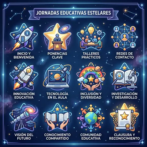 Star-Themed Educational Event Icons