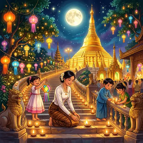 Enchanting Thadingyut Festival in Myanmar - Studio Ghibli Art