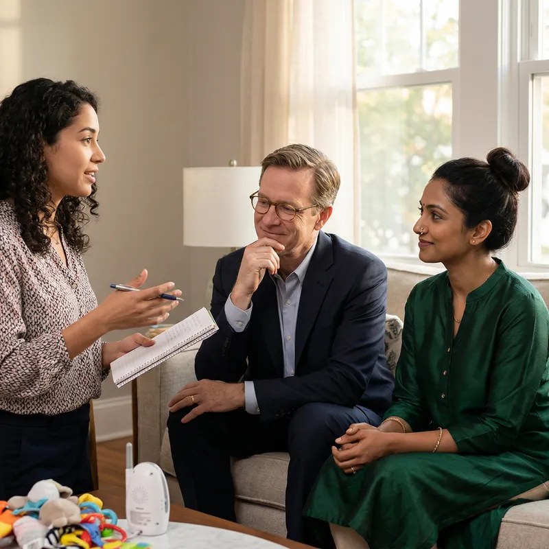 Charming Dialogue Between Young Babysitter & Baby's Parents Charming Dialogue Between Young Babysitter & Baby's Parents