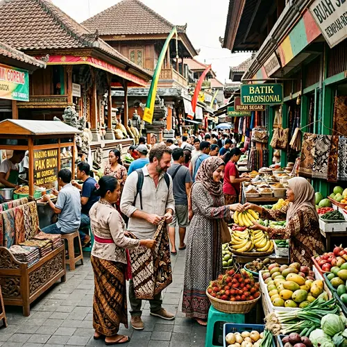 Indonesian Street Market: Vendors, Spices, Crafts & More