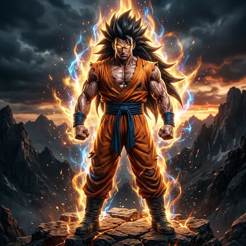 Goku Super Sayajin 3 Full Body | Muscled Character with Spiky Hair