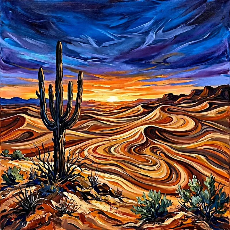 Abstract Desert Landscape: Wavy Sand Dunes & Intricate Patterns Abstract Desert Landscape: Wavy Sand Dunes & Intricate Patterns