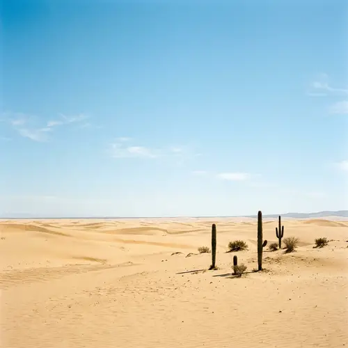 Minimalist Desert Landscape: Simple Elegance in Golden Sands