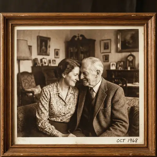 Emotional Mother and Father Portrait in Sepia Tone
