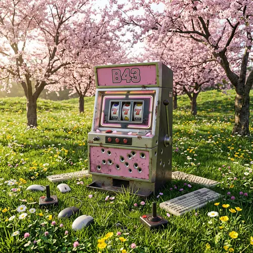 Spring Meadow Slot Machine: B43 Neon Lights & Tech Gear