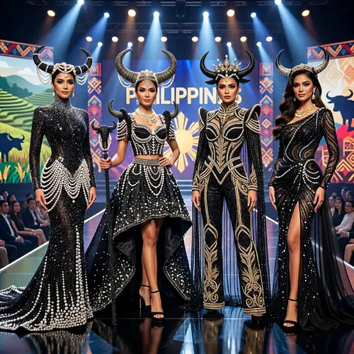 Carabao-Inspired Filipino National Costumes for Beauty Pageant