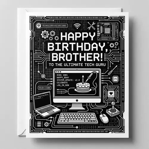 Tech-Themed Birthday Card for Your Brother