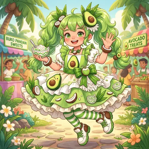 Avocado Girl Character in 'Buko Pandan' Outfit