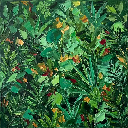 Diverse Leafy Greens Composition - Abstract and Bold Visuals