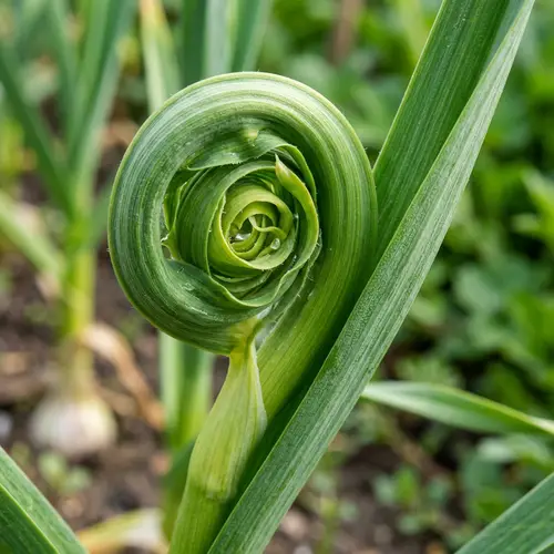 Macro Photography of Vibrant Green Garlic Leaf Textures