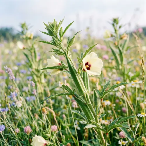 Whimsical Ladyfingers in Lively Field | Pastel Hues Landscape