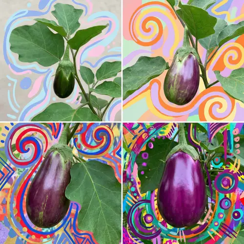 Eggplant Growth Series - Abstract Art and Vibrant Colors