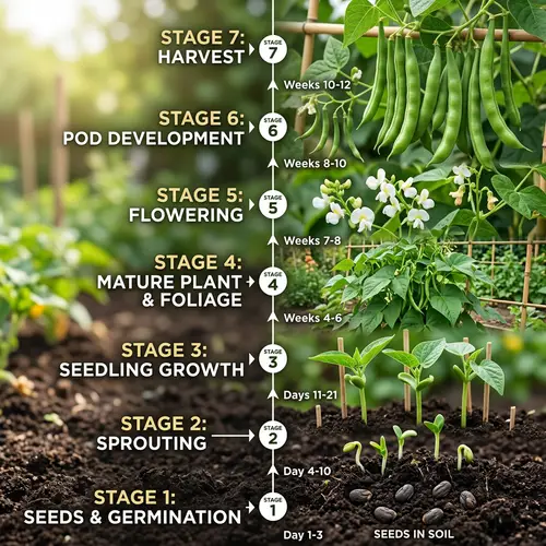 Visualizing Growth Stages of Green Beans | Lifecycle Timeline