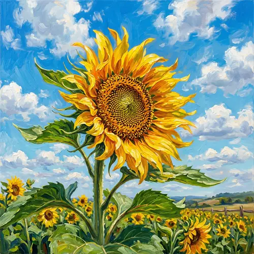 Vibrant Sunflower Blooming in Summer Sunlight