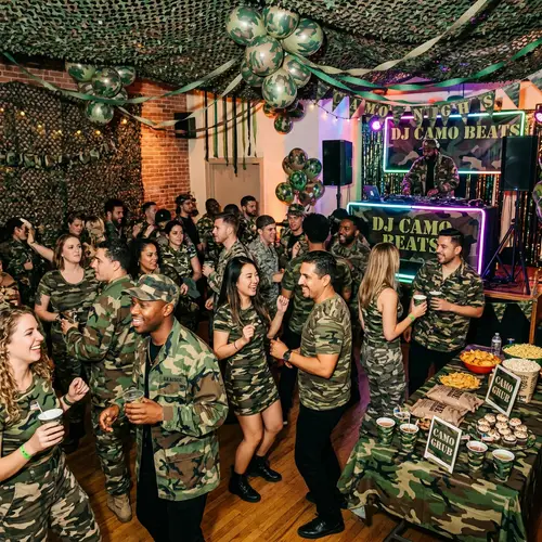 Vibrant Camouflage Party Scene | Fun Theme for All