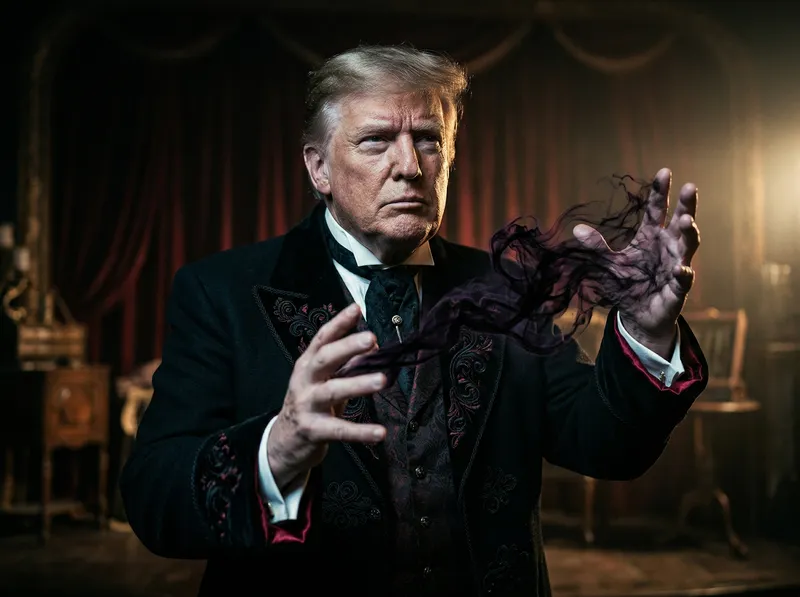 Evil Illusionist Portrait of Donald Trump - Dark Fantasy Art