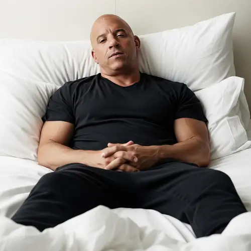Vin Diesel Relaxing Alone on Bed - Exclusive Photo