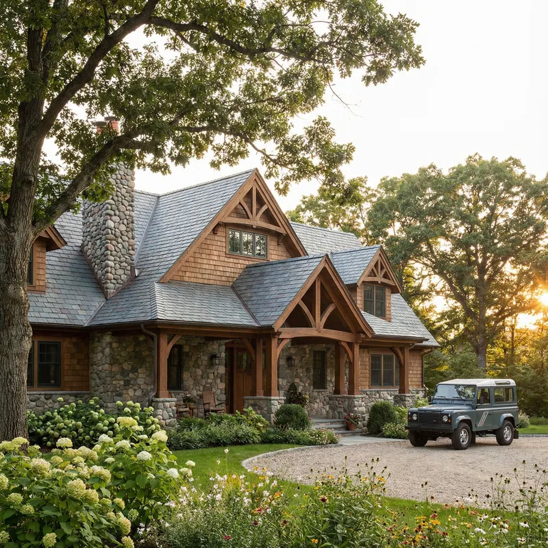 Coastal House Exterior Design in Gray & White