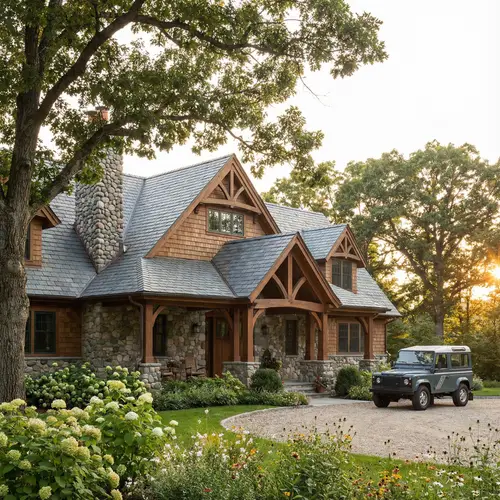 Coastal House Exterior Design in Gray & White