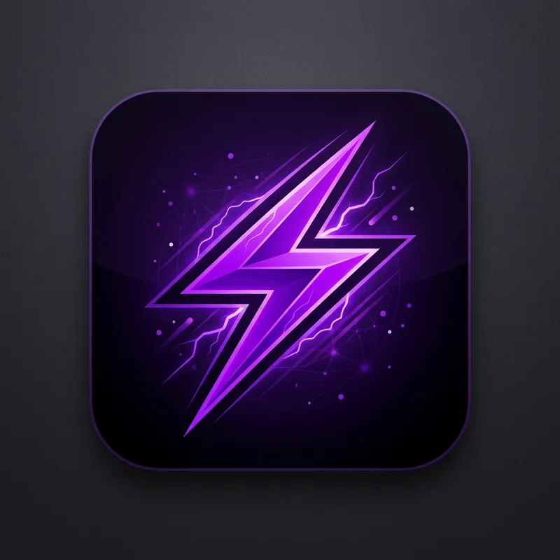 StreamFast App Icon Design - Lightning Theme