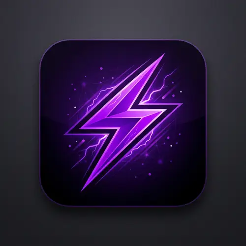 StreamFast App Icon Design - Lightning Theme