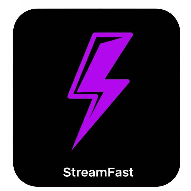 StreamFast App Icon Design - Lightning Theme