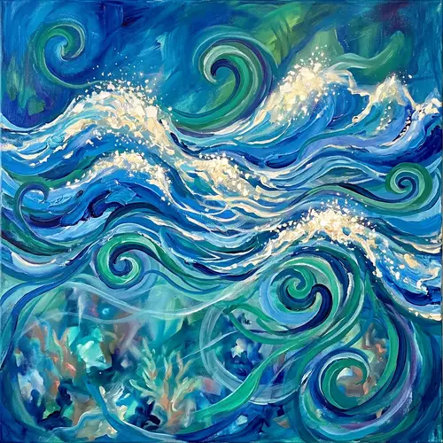 Abstract Ocean Waves: A Visual Symphony