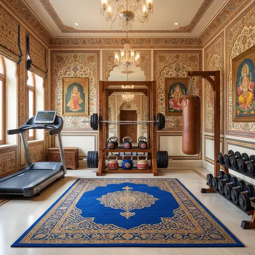Opulent Home Gym with Rajasthani Influences | Fitness Equipment & Decor
