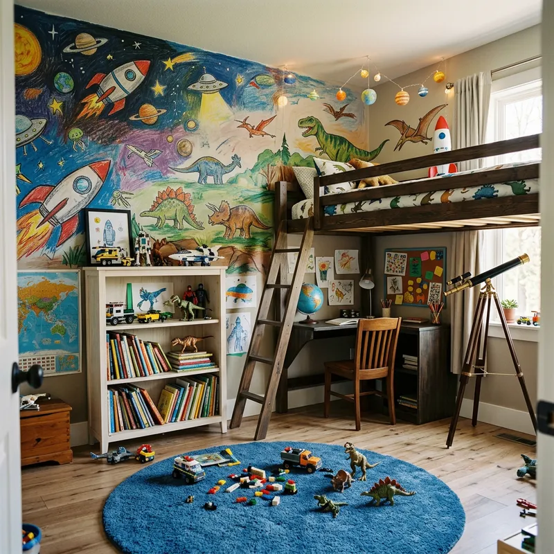 Creative Boys Room: Adventure-Themed Space for Young Explorers