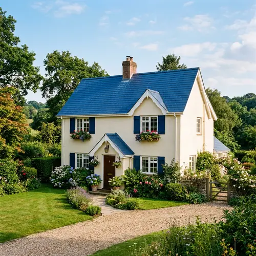 House with Blue Roof - Charming Home
